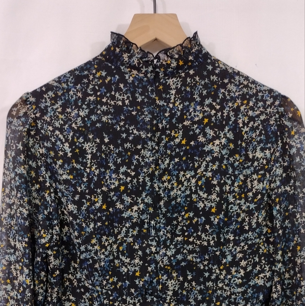 Donna Morgan Floral Countess Dress Women's 4 Black Artsy Retro Party Vacation - Picture 8 of 10